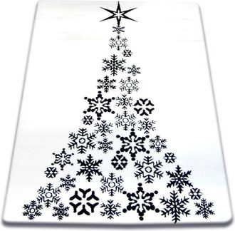 RugsX Alfombra Xmas - F792 Crema/negro White 133x190 Cm