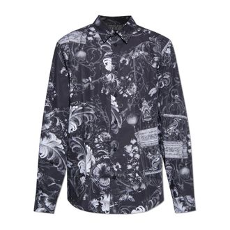 Versace Jeans Couture Casual Shirts, male, Black, Size: 2XL Patterned Shirt