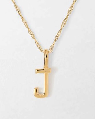 Edge of Ember Solid Gold Initial Necklace in J at Nordstrom, Size 17
