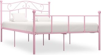 vidaXL Estructura De Cama Sin Colch&oacute;n Metal Rosa 120x200 Cm Vidaxl