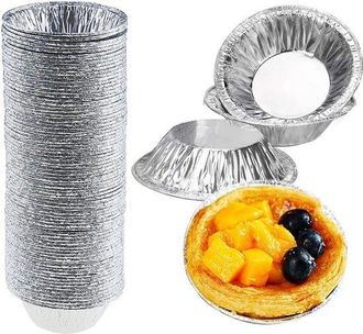 OEM 100 Moldes Redondos De Aluminio Para Pasteles Y Magdalenas