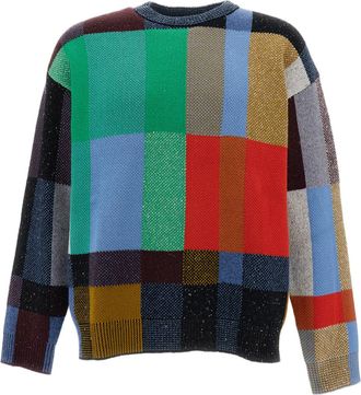 Paul Smith Multicolored Jacquard Wool-Blend Crewneck Sweater