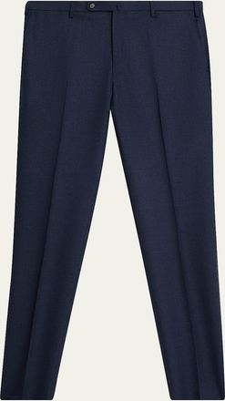 Incotex Mens Micro-Houndstooth Wool and Cashmere Trousers