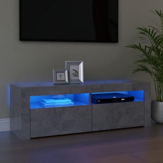 vidaXL Vidaxl - Mobile Porta Tv Con Luci Led Grigio Cemento 120x35x40 Cm