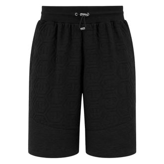 Philipp Plein Korte Broeken, Heren, Zwart, M, Joggingbroek Monogram