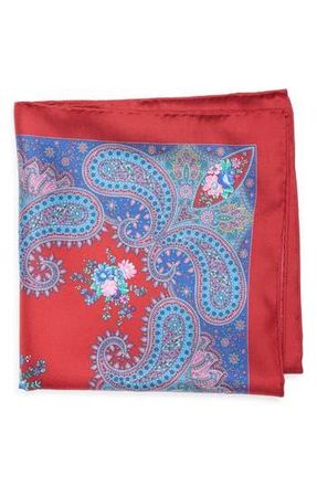 Robert Graham Paisley Floral Silk Pocket Square in Red/Blue at Nordstrom Rack