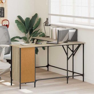 vidaXL Desk Sonoma Oak 141x141x75 cm Engineered Wood Vidaxl