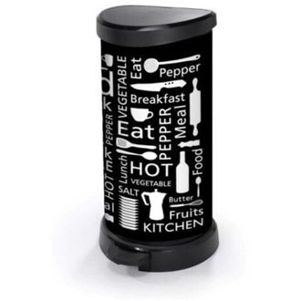 Curver Curver - Cubo Basura Con Pedal 40lt 33x25x55cm Cubeta Extraible Acero Plata
