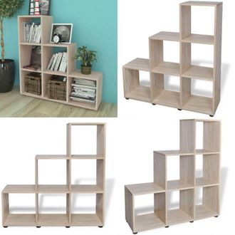 vidaXL Libreria Scalare / Scaffale Espositore 107 cm Rovere - Scaffale espositore - Libreria con vani aperti