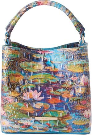 Brahmin Mini Amelia Embossed Leather Top Handle Bucket Bag in Waterlily at Nordstrom