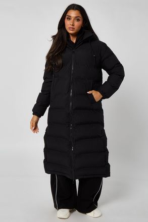 Urban Bliss Womens Heatseal Seamless Maxi Puffer Coat - Black - Size 8 UK