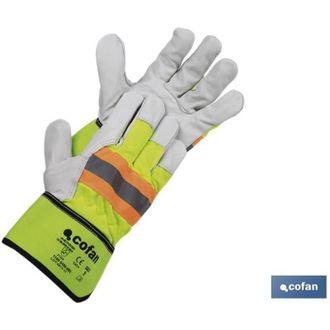 cofan Cofan - Guante Vacuno Americano Amarillo Fl&uacute;or Talla 11 Caja 12 Unid