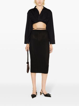 Jacquemus Leren Midi Rok van Lam