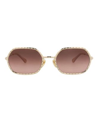 Chlo&eacute; Round-Frame Metal Sunglasses