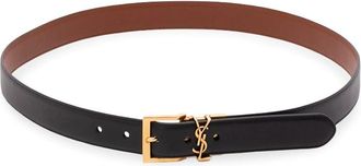 Saint Laurent Cassandre Vadim Reversible Belt In Smooth Leather