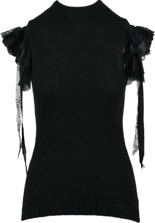 Alberta Ferretti Truien & Vesten, Dames, Zwart, M, Wol, Gilet con drappi