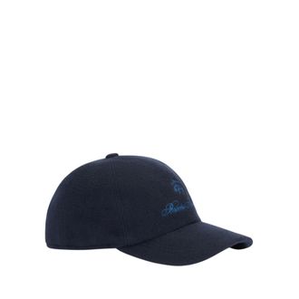 Brooks Brothers Wollen en Kasjmier Logo Baseballpet - unisex - Petten - Blauw - ONE Size - Wol - Accessoires