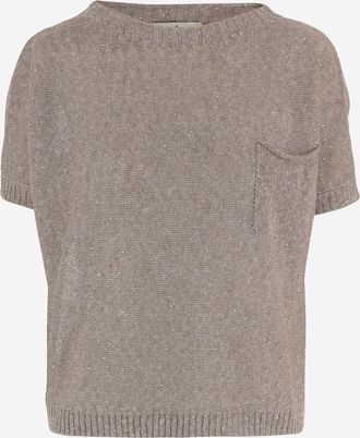 Bruno Manetti Kurzarmtrikot aus Leinen- und Baumwollmischung