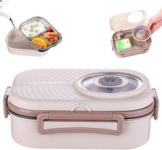 OEM Fiambrera T&eacute;rmica Infantil, Fiambrera De Acero Inoxidable Para Ni&ntilde;os Y Adultos, Resistente Al Calor, Apilable, Con Calefacci&oacute;n, Bandeja De 3 Compartim