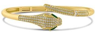 Kenneth Jay Lane Pav&eacute; Snake Hinge Bracelet in Green/Gold at Nordstrom Rack