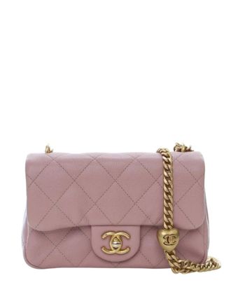 Chanel 2021-2025 Caviar Sweethart Flap gewatteerde mini-crossbodytas - Roze