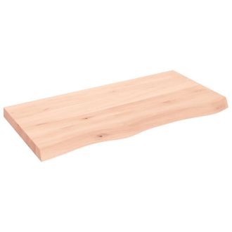 Berkfield Home Wall Shelf 100x50x(2-6) cm Untreated Solid Wood Oak in Brown