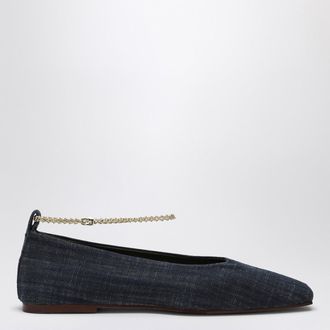 MARIA LUCA Navy blue denim Augusta ballerina
