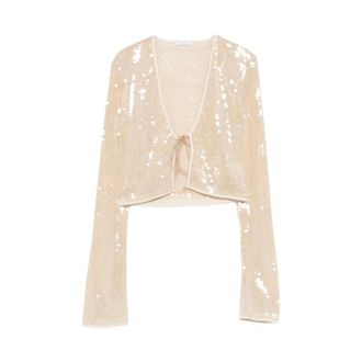 Os&eacute;ree Dames, Blouses & Shirts, Beige, Maat: L Polyamide