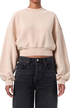 A Gold E Kit Cotton Fleece Crop Sweatshirt in Wafer (Dusty Nude Peach) at Nordstrom Rack, Size X-Large