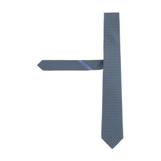 Ferragamo Silk Tie with Patterned Design - male - Ferragamo - Ties - Green - ONE SIZE - Accessories