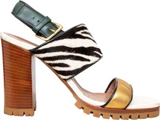 Marni Dyed Calfskin Block Heel Sandals - 20s
