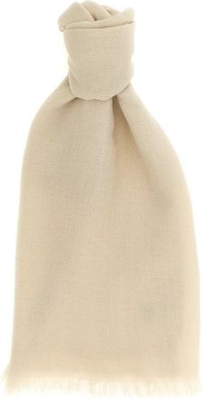 Brunello Cucinelli Sjaal met franjes - Dames - Sjaals - Beige - ONE Size - Kasjmier - Accessoires