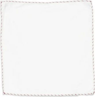 Eleventy Katoenen pochet met contrasterende afwerking - Wit