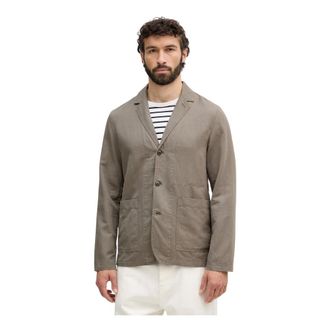 Lindbergh Linnen Blazer - Heren - Blazers - Grijs - 2XL - Linnen - Jassen
