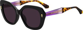 Etro 0091/F/S Asian Fit 807/UR Womens Sunglasses Black Size 56
