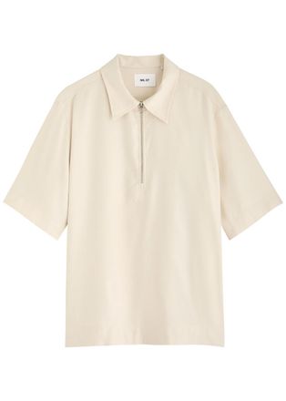 Nn.07 Bruno Half-zip Woven Polo Shirt - Cream - S