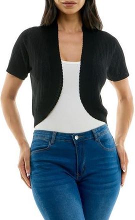 Nina Leonard Scalloped Bolero in Black at Nordstrom Rack, Size X-Large