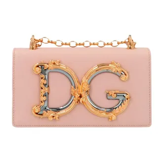 Dolce & Gabbana Tassen, Dames, Roze, ONE Size, Leer, DG Girls Phone Bag