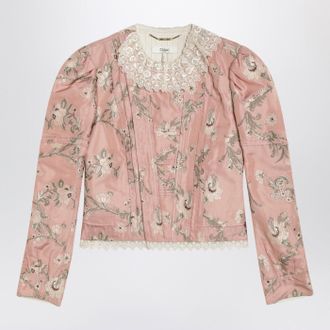 Chloé Baroque Silk Blend Taffeta Jacket With Floral Jacquard