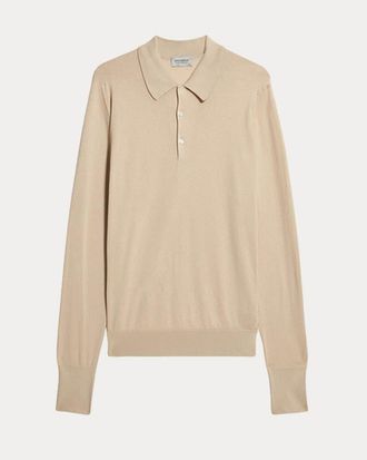 Fortela Finchley Cotton Knit Polo in Beige at Nordstrom, Size X-Large