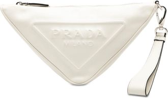 Prada White Leather Clutch Bag Pouch (Pre-Owned)