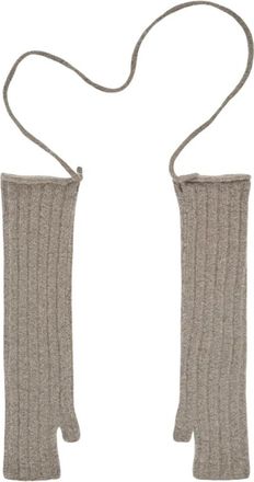 Rus Guantes sin dedos de punto acanalado con cord&oacute;n desmontable - Accessories - Mujer - Beige - ONE SIZE