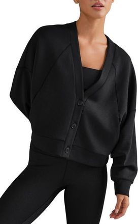 Rhone DreamGlow Cardigan in Pure Black Heather at Nordstrom, Size Medium