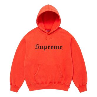 SUPREME FW25 Washed Old English Hooded Sweatshirt Orange SUP-FW25-107-ORG