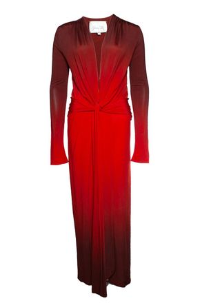 Johanna Ortiz Red mito de la selva midi dress