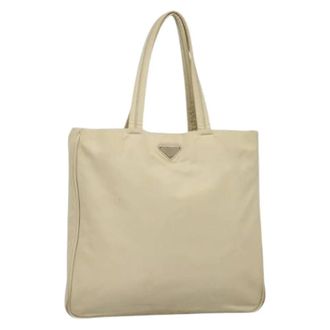Prada Pre-owned Tote Bags, female, Beige, Size: ONE SIZE Pre-owned Nylon prada-bags