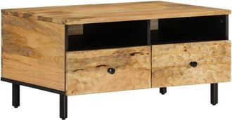 vidaXL Mesa de centro de madera maciza mango 80x54x40 cm vidaXL