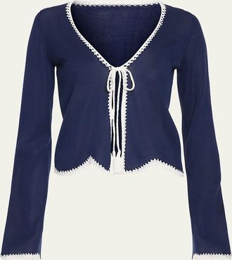 Ramy Brook Tara Crochet-Trim Cardigan