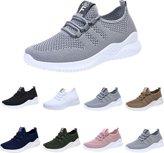 Generic Womens Comfort Walking Shoes Size 4.5, Lightweight Breathable Mesh Sneakers Orthopedic Running Training Shoes Soft Comforble Slip On Trainers with Arc