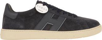 Hogan Midnight Blue Suede Sneakers with Amber Rubber Sole